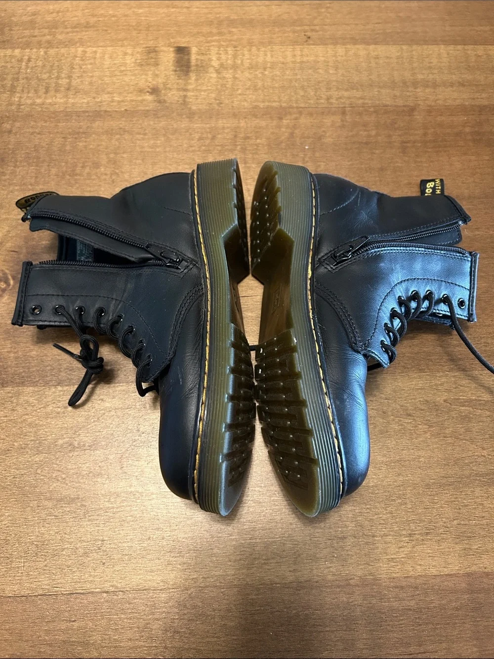 Dr. Martens Black Leather Lace-Up Combat Boots
